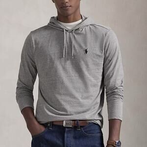 Polo Ralph Lauren Jersey Hooded T-Shirt Men’s Size XL Gray Lightweight Pullover